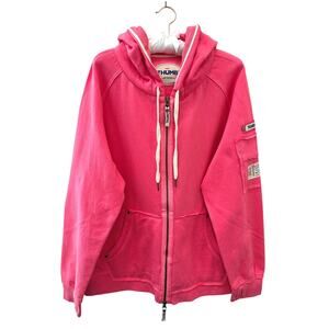 THUMB The Jamie Hoodie Pink Zip Up Utility Pocket Y2K Streetwear Sweatshirt 2X